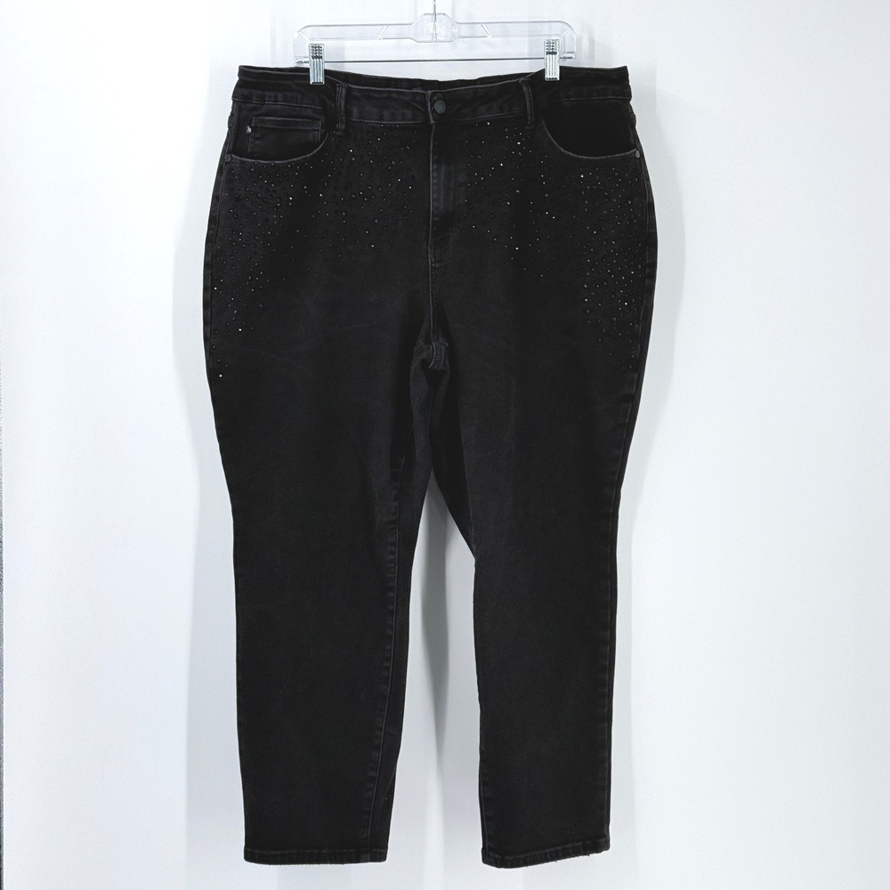 Judy Blue Slim Fit Rhinestone Embellished Jeans Womens‎ sz 22W casual going out